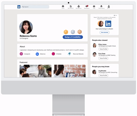 Final Job and Work Verification System screen showing verified mentor profile and work history