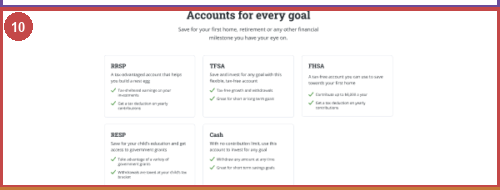 After: account types at a glance with goal-oriented copy