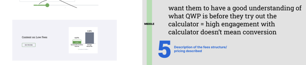 5. Describe the fees structure / pricing on-page