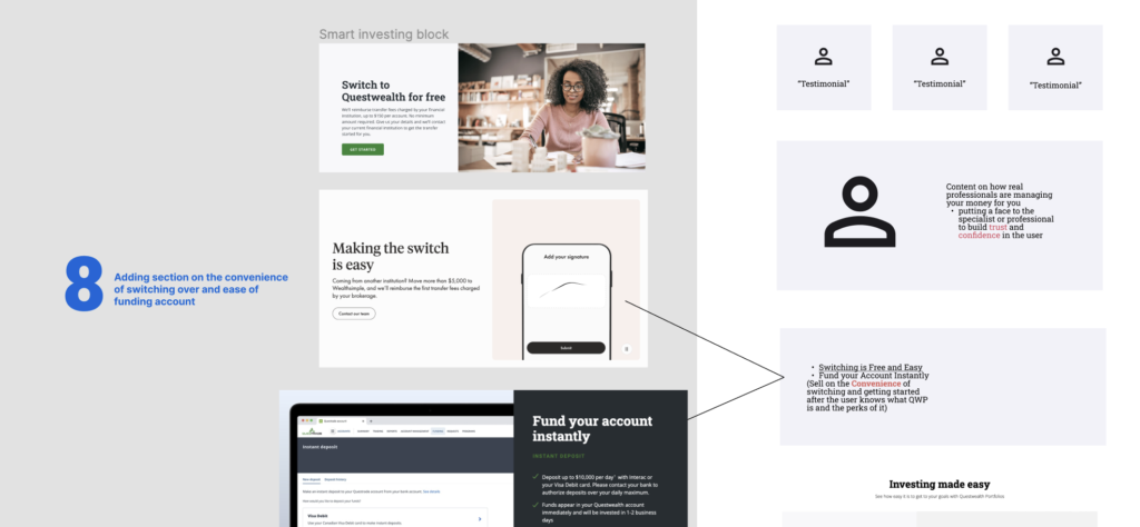 8. Emphasize convenience of switching and funding