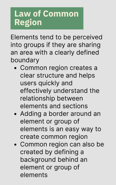 Law of Common Region recommendation framing