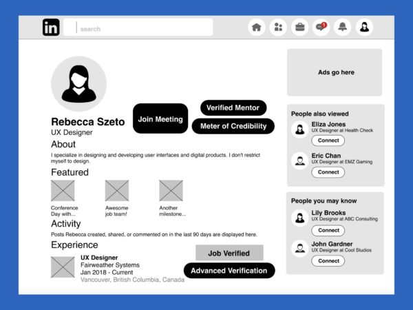 1. Video Chat System Mid-Fidelity Wireframe: Join Meeting Page