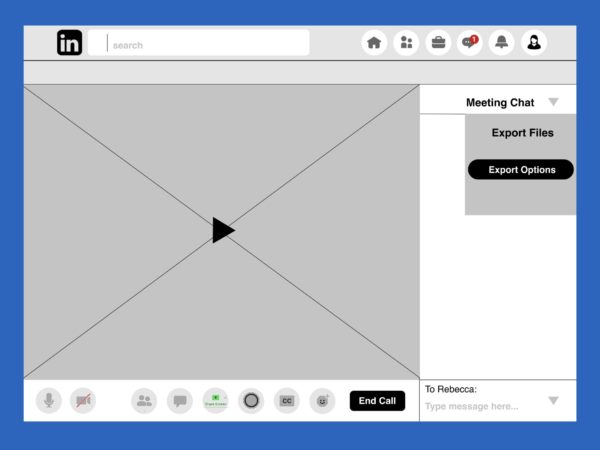 2. Video Chat System Mid-Fidelity Wireframe: Video Page